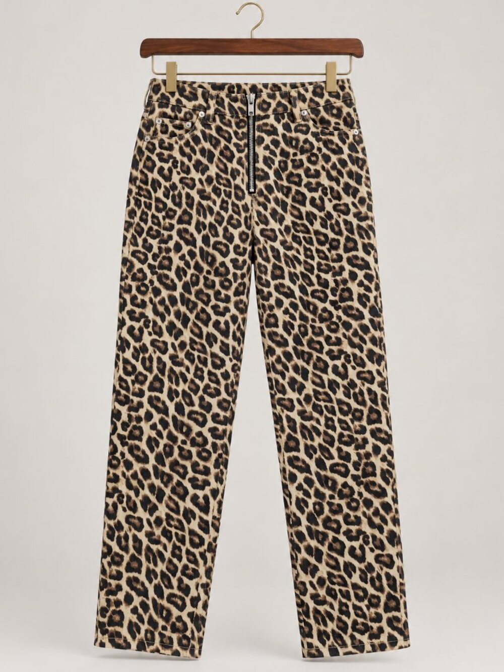 Leopard Animal Print Straight Leg Statement Pants Y2K Festive